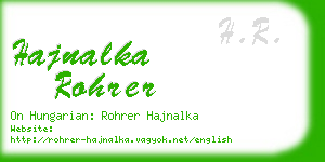 hajnalka rohrer business card